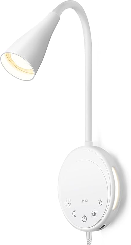 Dimmable LED Wall Mounted Reading Light with Flexible Gooseneck and US