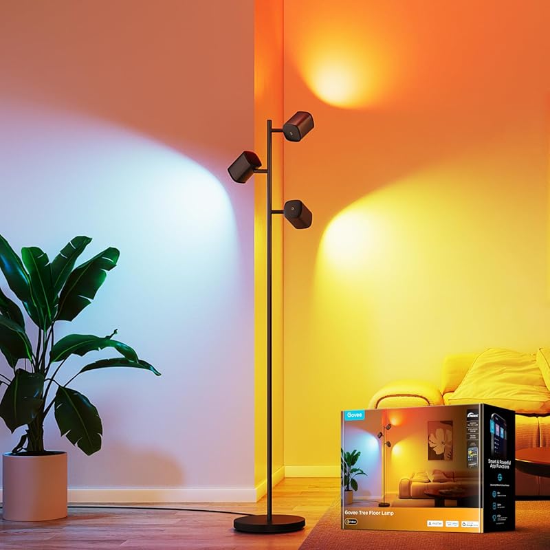 Govee Tree Floor Lamp with Matter, 3 Rotatable Lights, LuminBlend, 64