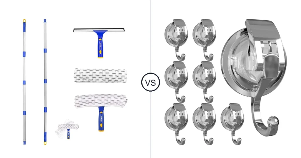 Comparison of ITTAR Window Squeegee and SOCONT Heavy Duty Vacuum Suction Cup Hooks
